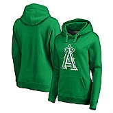 Women Los Angeles Angels of Anaheim Fanatics Branded Kelly Green St. Patrick's Day White Logo Pullover Hoodie,baseball caps,new era cap wholesale,wholesale hats